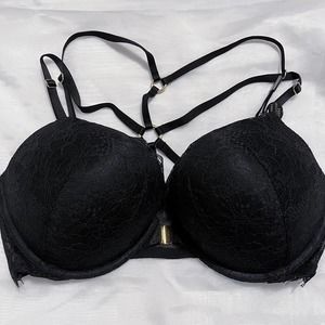 NWT Victoria's Secret Black Bombshell Ringmaster Strappy Front Closure Bra - 38C